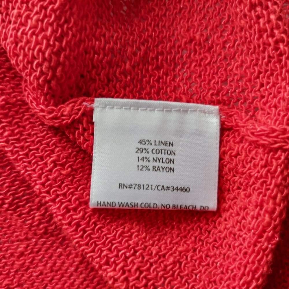 NWT EILEEN FISHER WOMAN 3X Melange Linen Grain Cascading Front Textured Cardigan - Picture 15 of 16